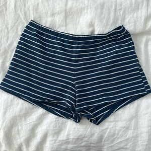 Stars Above navy blue & white striped sleep shorts
